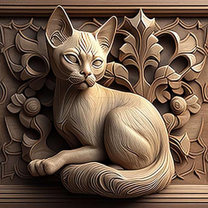 3D модель Традиційна сіамська кішка (STL)